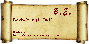 Borbényi Emil névjegykártya