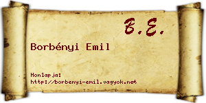 Borbényi Emil névjegykártya