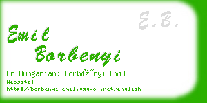 emil borbenyi business card